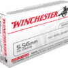 Winchester USA 5.56x45mm NATO 55 grain Ball (M193) Full Metal Jacket (FMJ) Brass Centerfire Rifle Ammunition 500 RDS