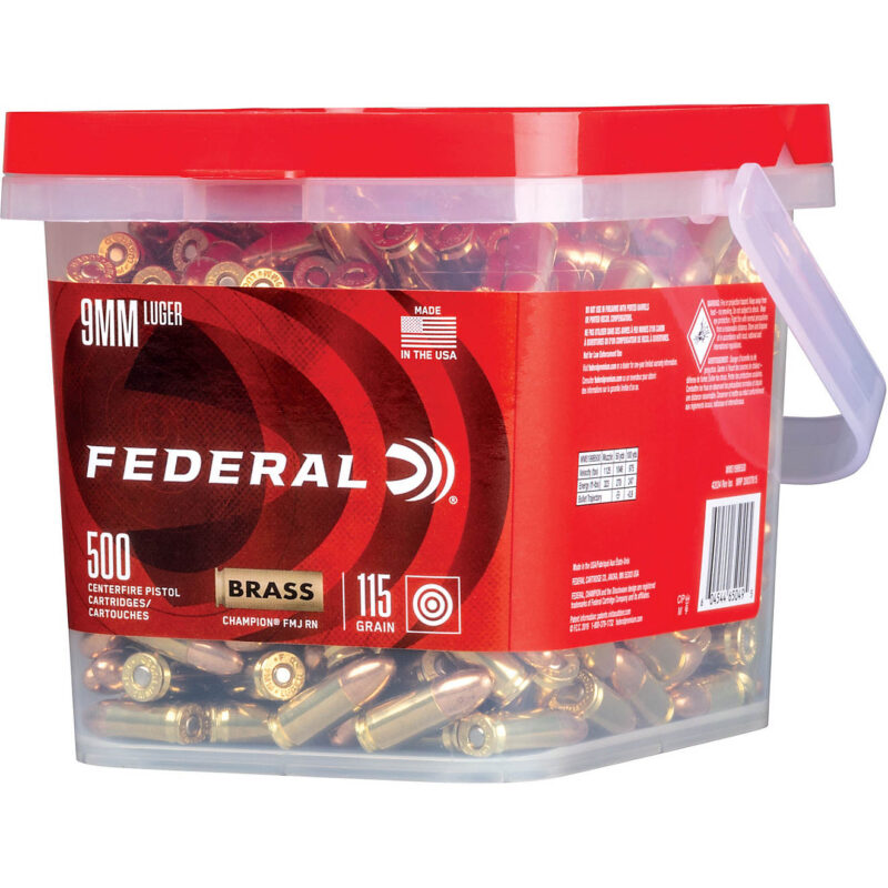 9mm Ammo Federal Champion Luger 115-Grain Pistol Ammunition - DISCOUNT ...